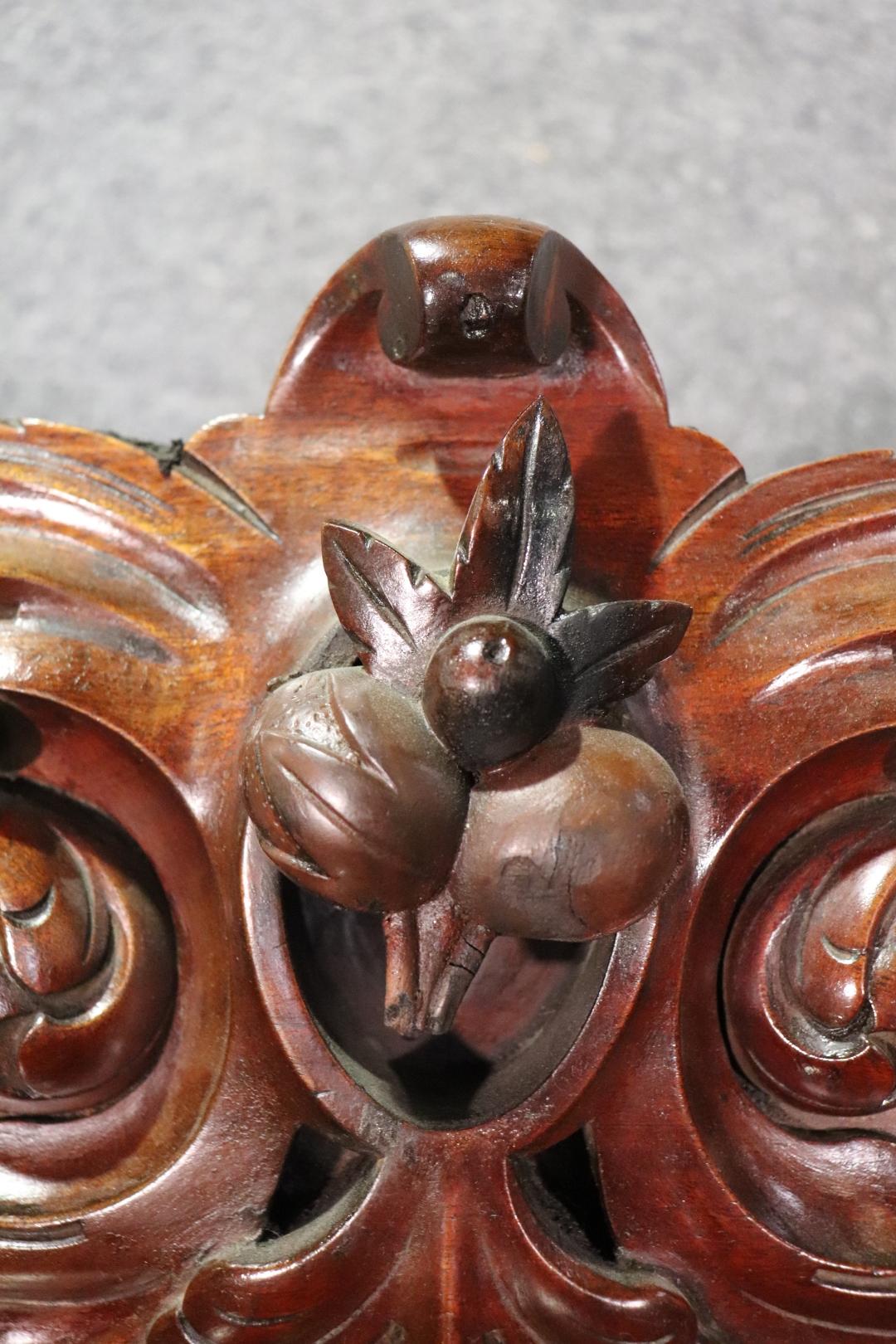 Rare Carved Full Figure Carved Solid Mahogany English Huntboard Sideboard C1870s