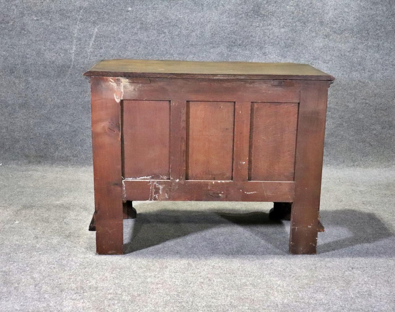 Sensational Portuguese Style Carved Walnut and Brass Commode Chest of Drawers