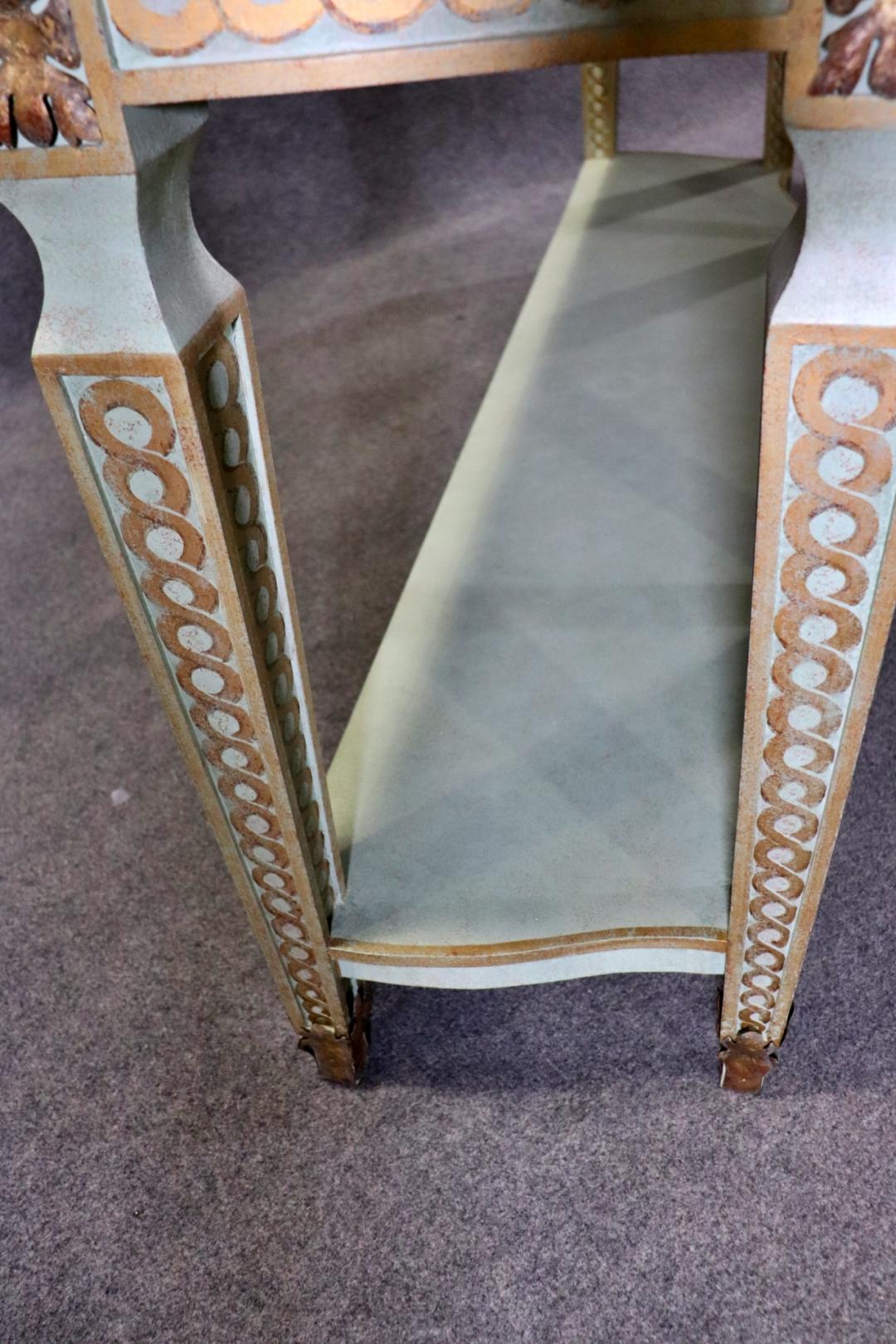 Faux Marble Paint Decorated Gilded Painted Louis XVI Style Console Table