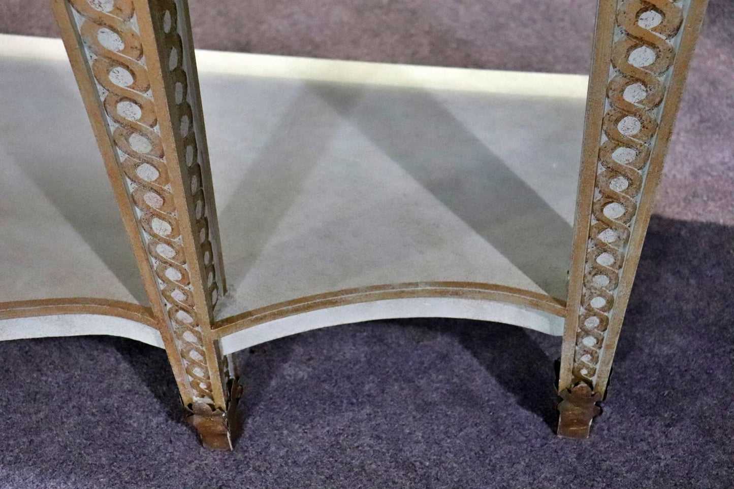 Faux Marble Paint Decorated Gilded Painted Louis XVI Style Console Table