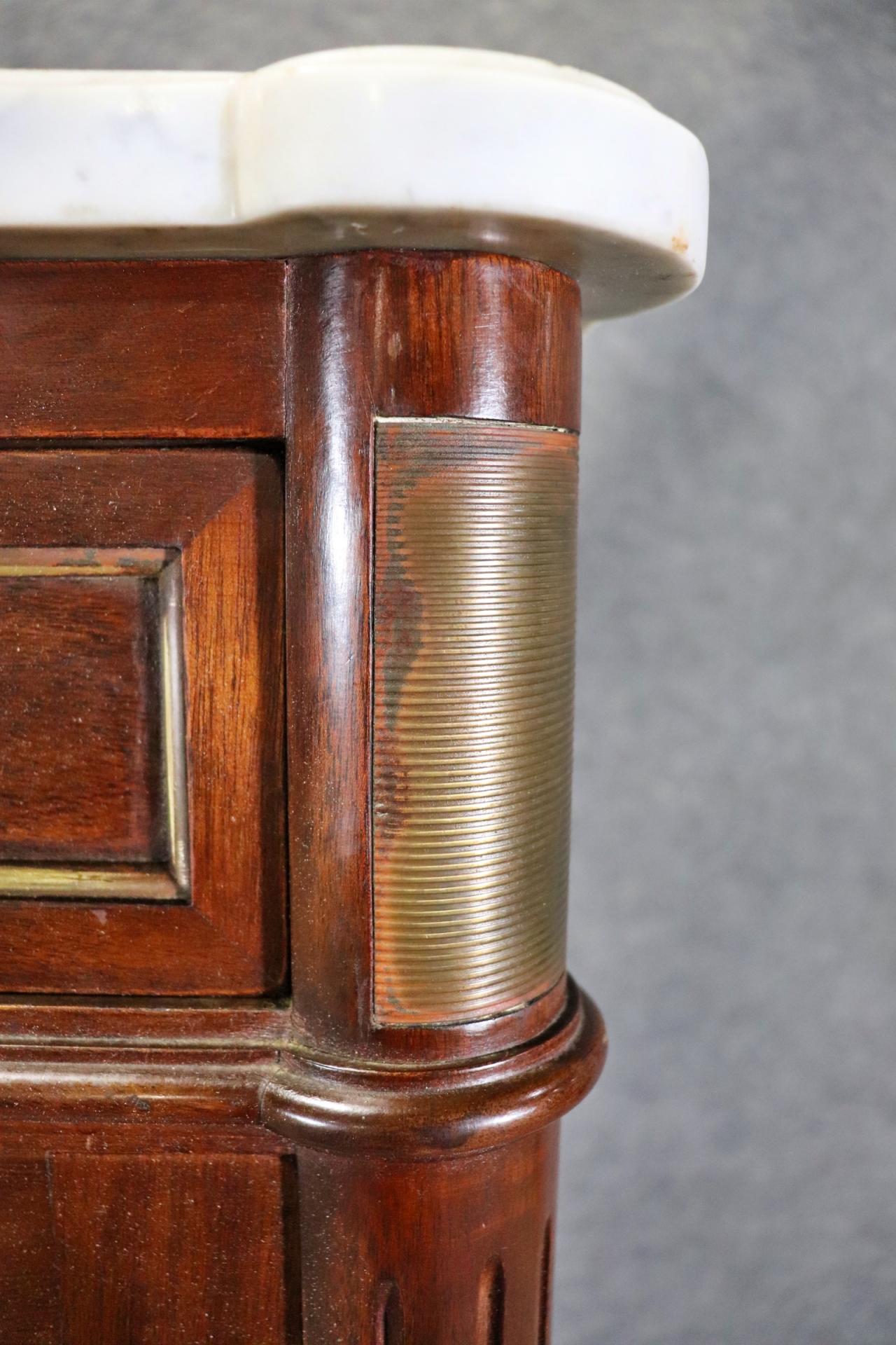 Directoire Style Mahogany and Brass secretary Aabatant Leather Desk Surface