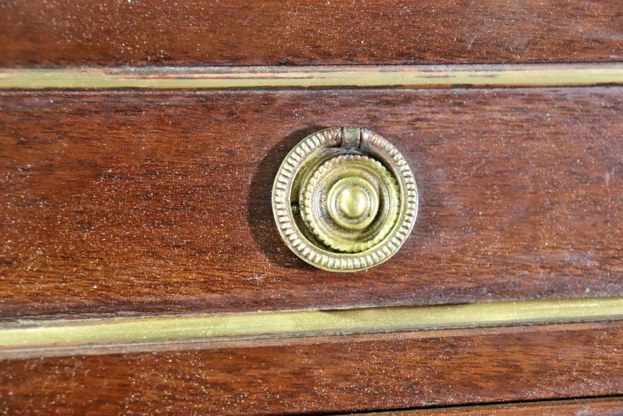 Directoire Style Mahogany and Brass secretary Aabatant Leather Desk Surface