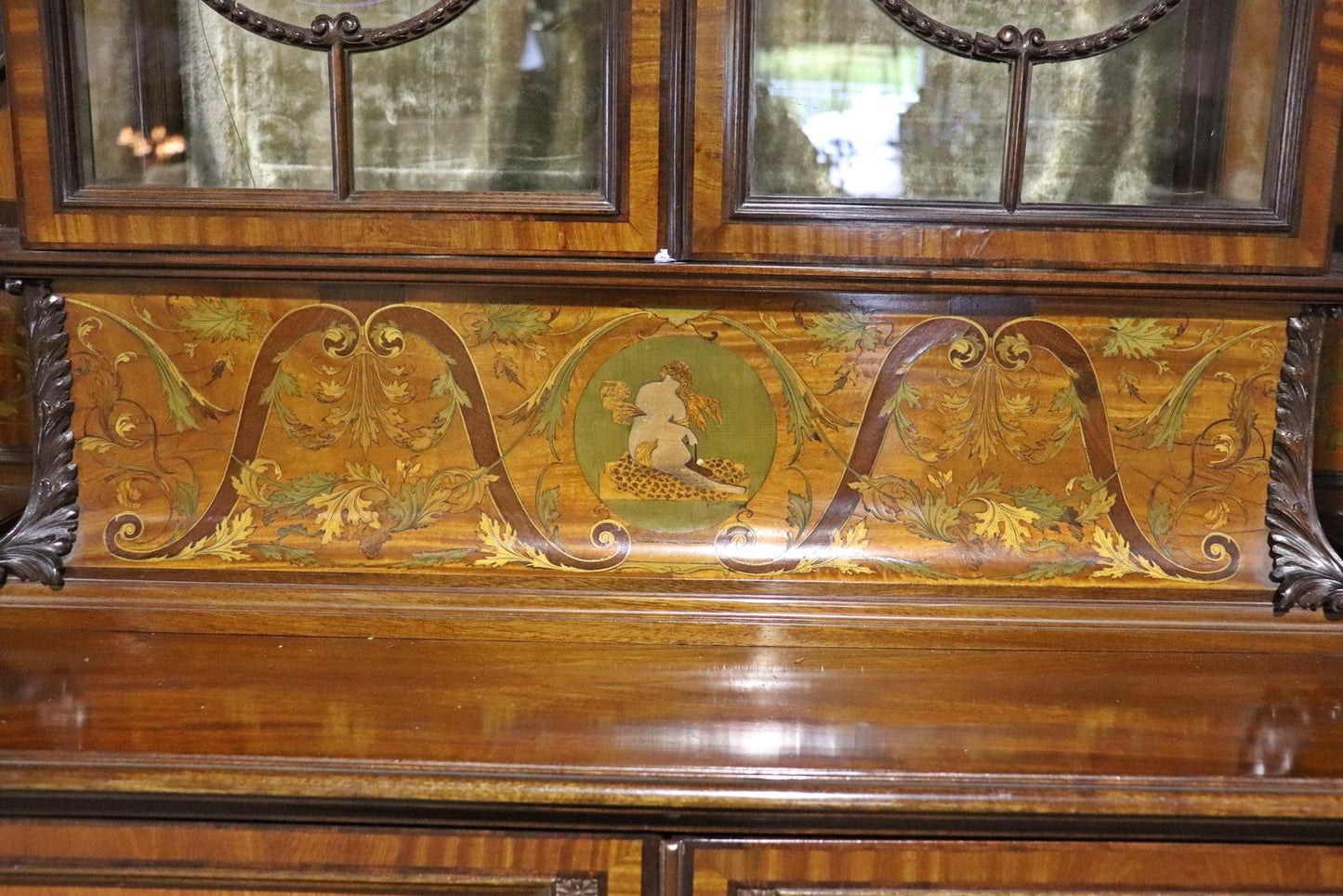 Outstanding Inlaid Edwardian China Cabinet or Vitrine Attr. Edwards and Roberts