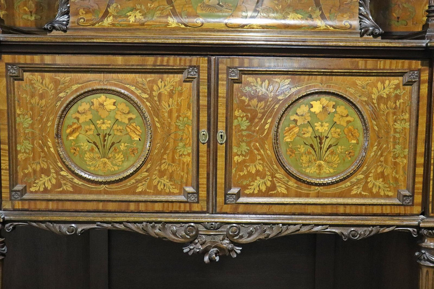 Outstanding Inlaid Edwardian China Cabinet or Vitrine Attr. Edwards and Roberts