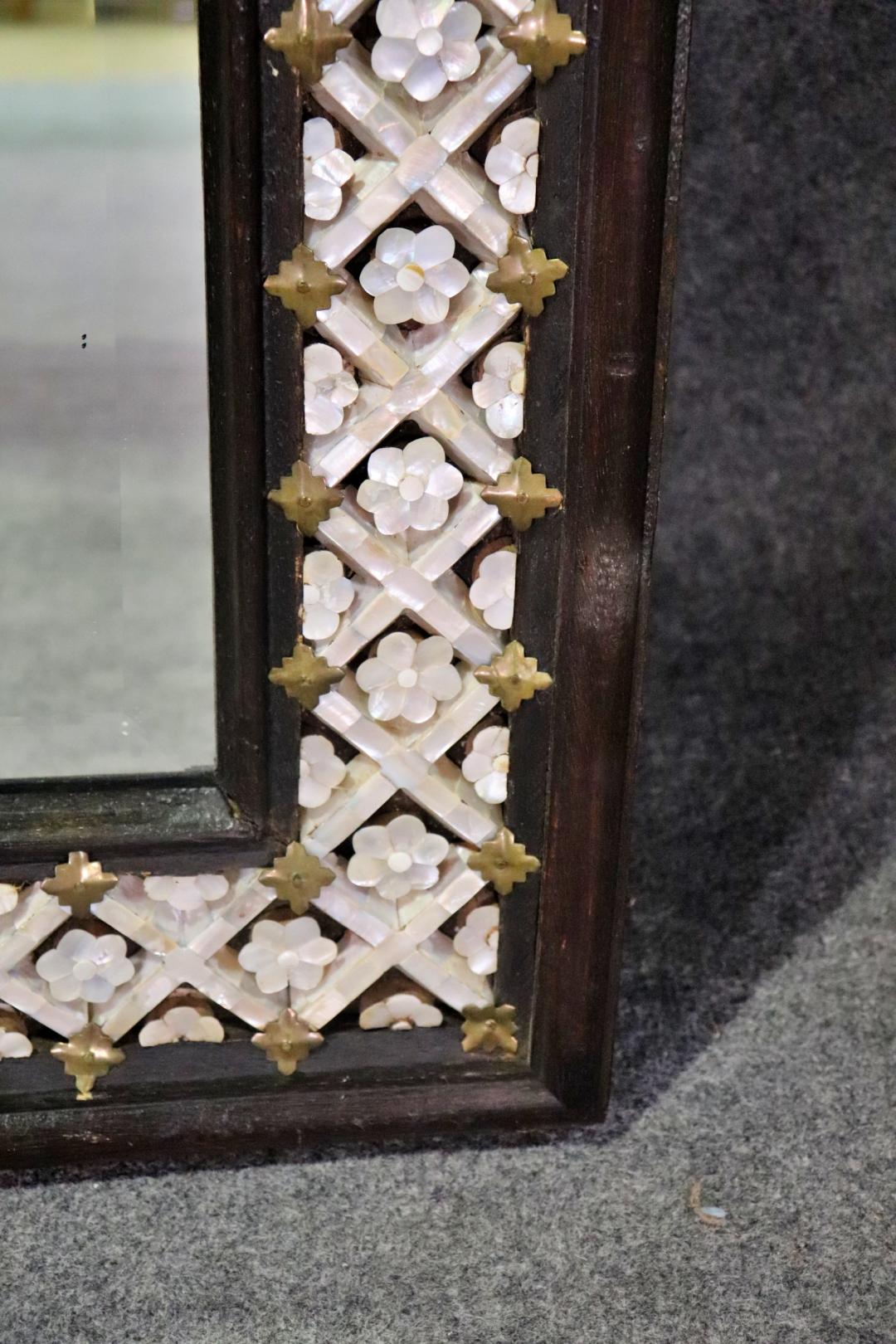 Rare Mother of Reticulated Mother of Pearl Large Wall Mirror