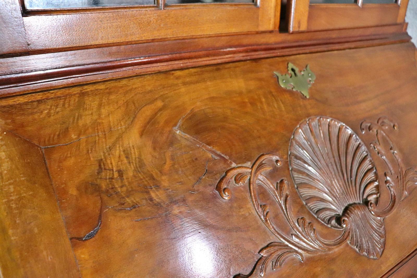 Fantastic American Centennial Solid Walnut Philadelphia Carved Secretary Desk