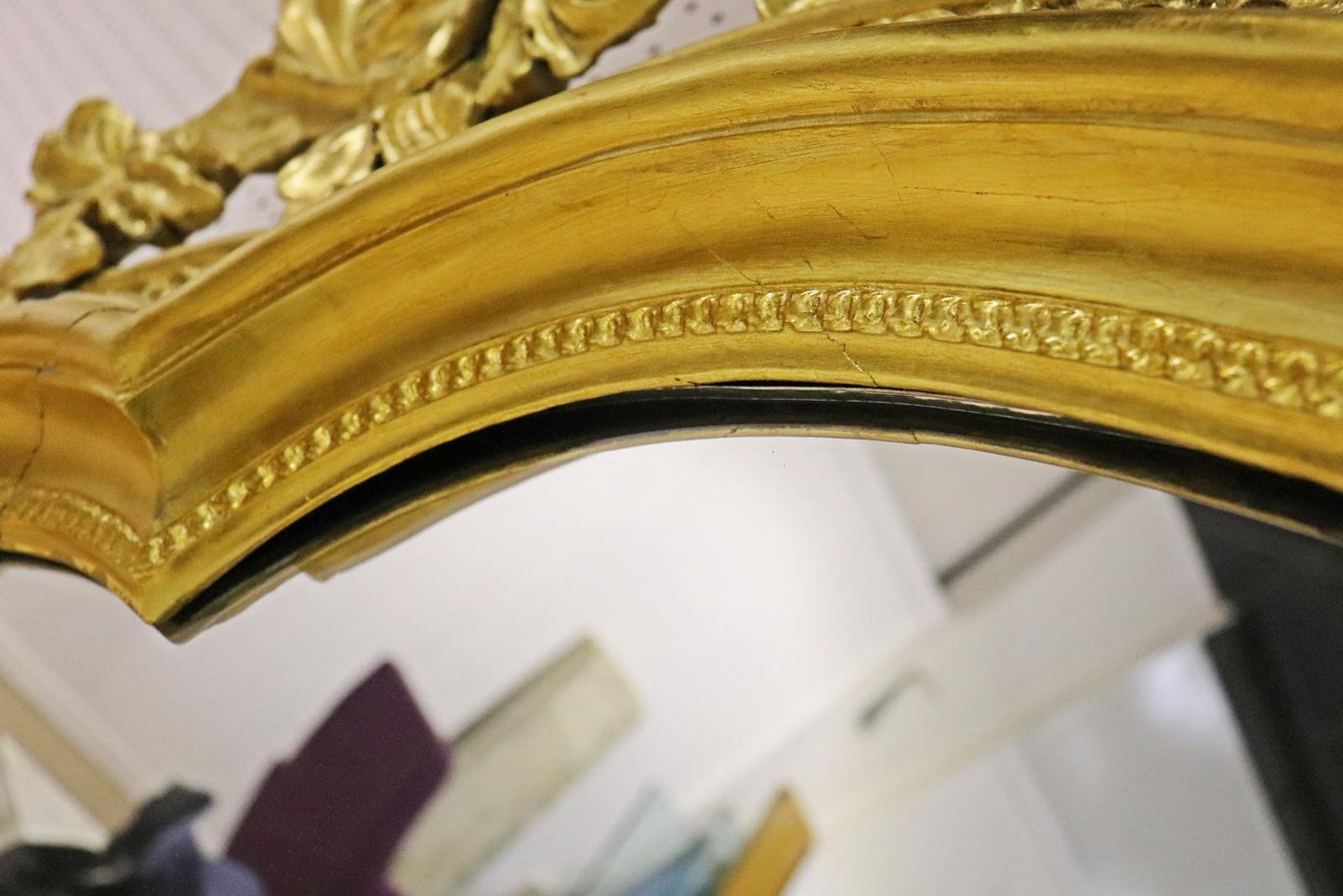 Monumental Gilded French Louis XV Carved Mantel Buffet Wall Mirror