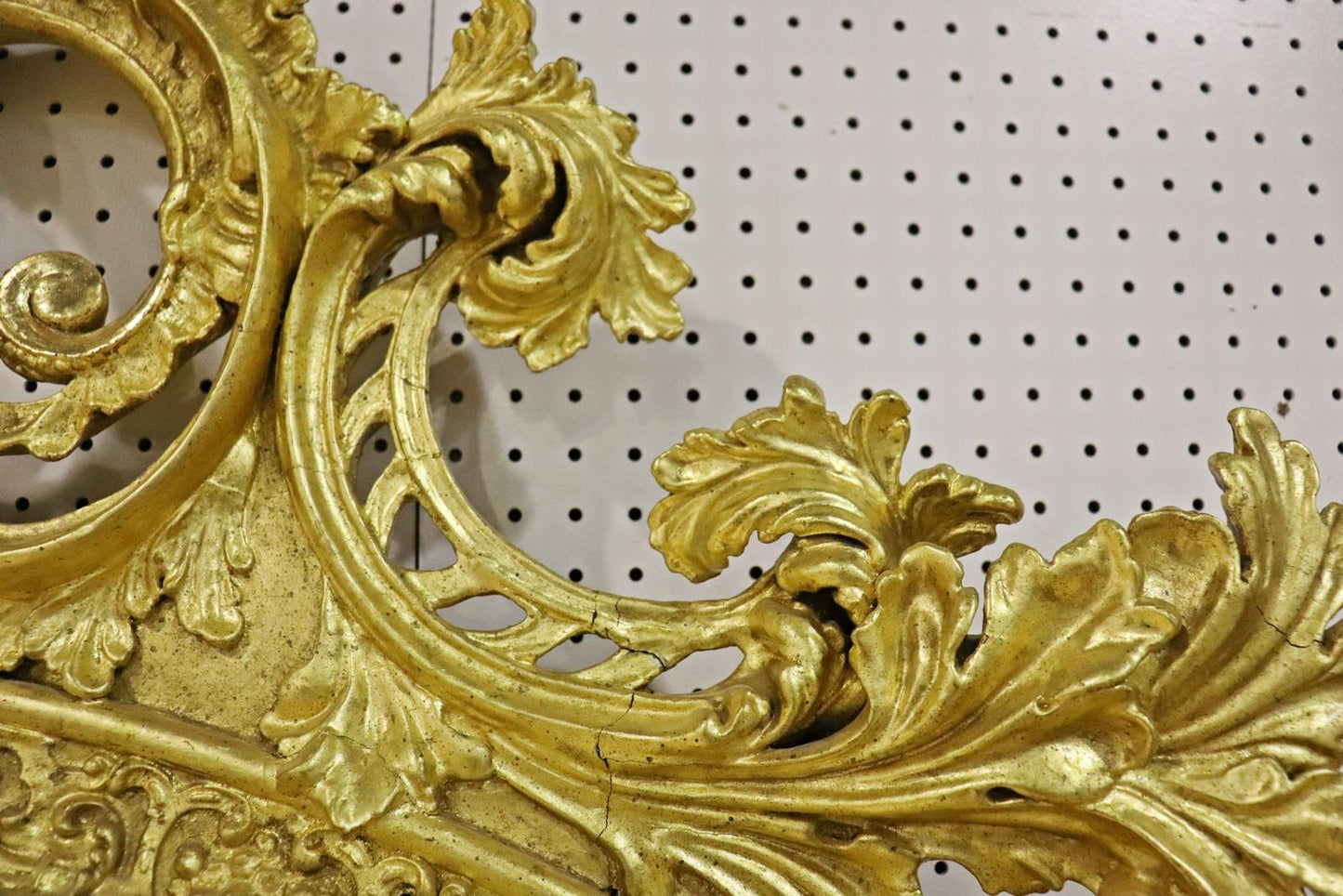 Monumental Gilded French Louis XV Carved Mantel Buffet Wall Mirror