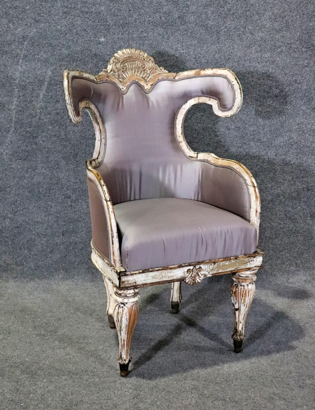 Rare Period 1740-60s era Swedish Gustavian Baroque Bergere Chair