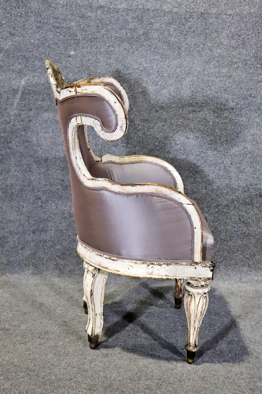 Rare Period 1740-60s era Swedish Gustavian Baroque Bergere Chair