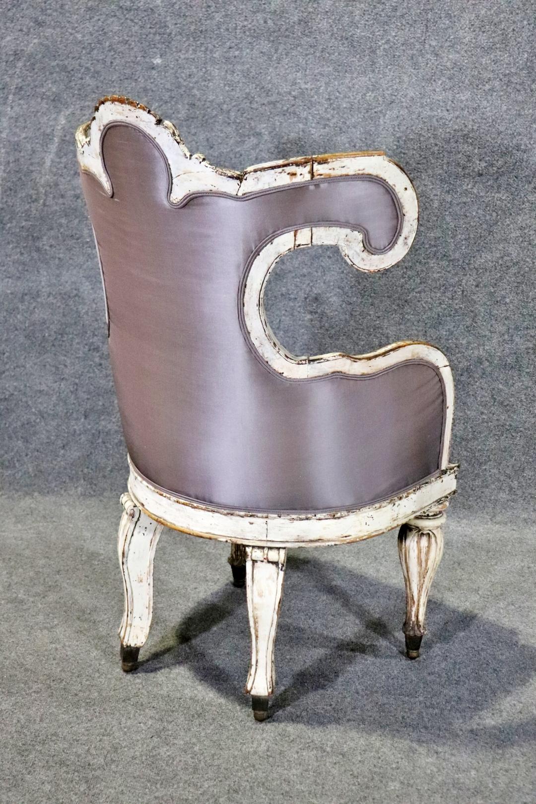 Rare Period 1740-60s era Swedish Gustavian Baroque Bergere Chair