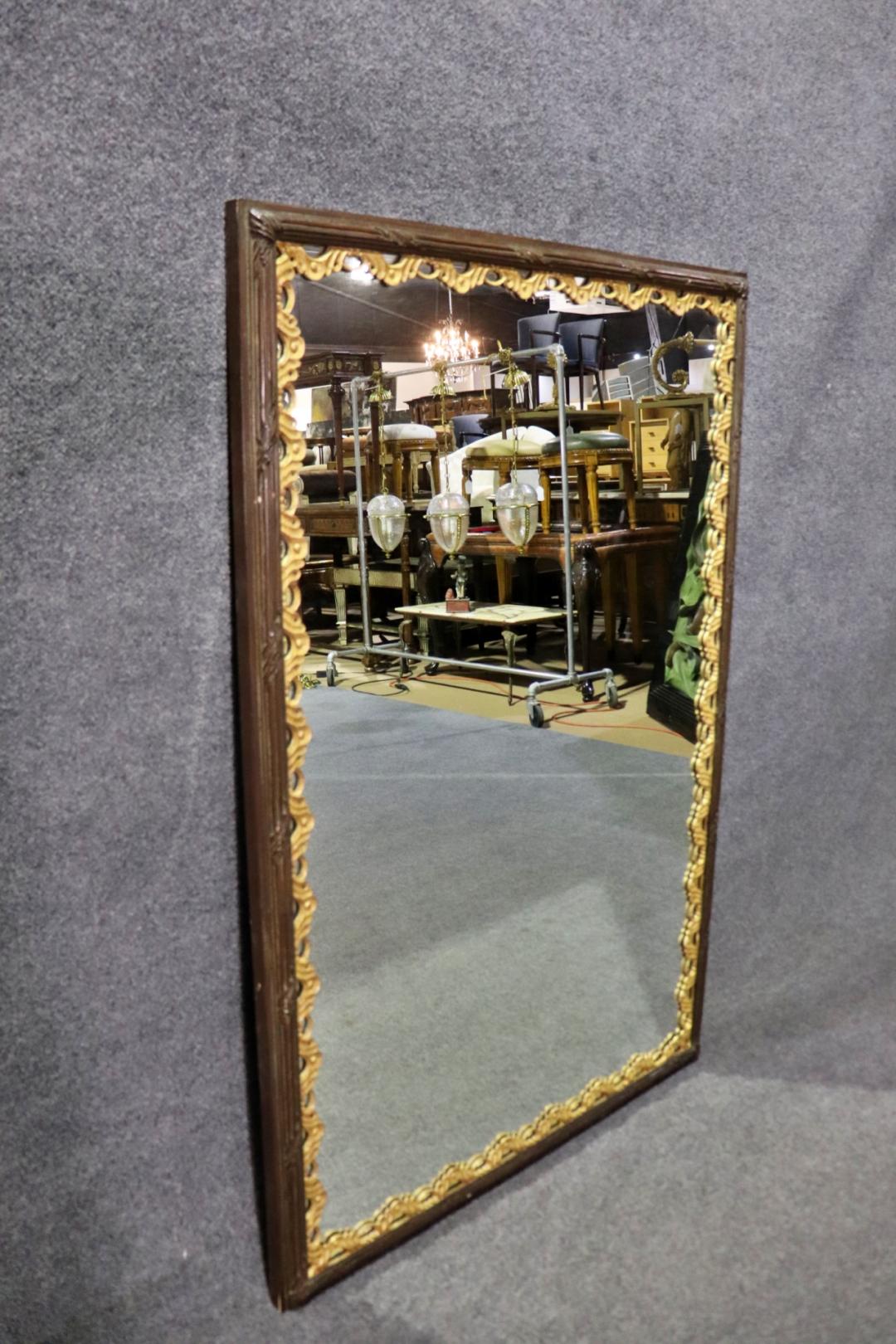 Large Giltwood Dark Framed French Directoire Wall MIrror