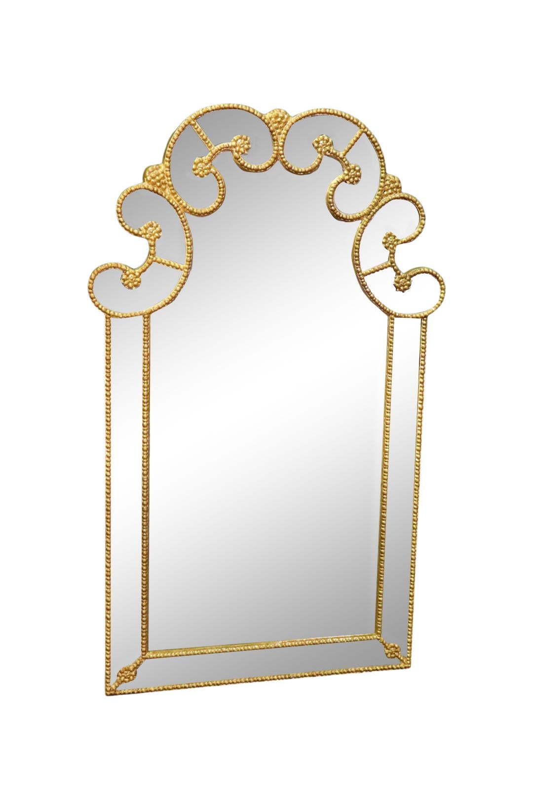 Superb Gilded Frame Hollywood Regency Wall Mirror Draper Era