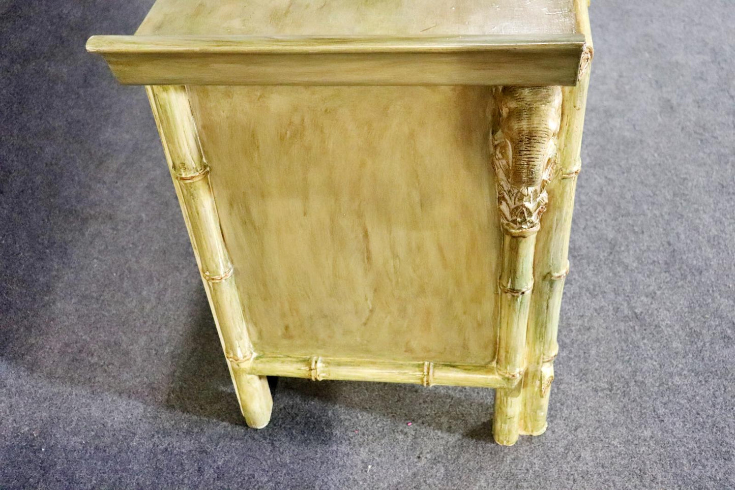 Paint Decorated Faux Bamboo Style Triple Dresser, circa 1970