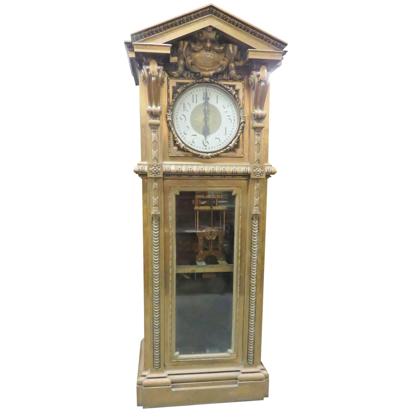 Monumental Unique Singer Sewing Co. Bronze Master Clock