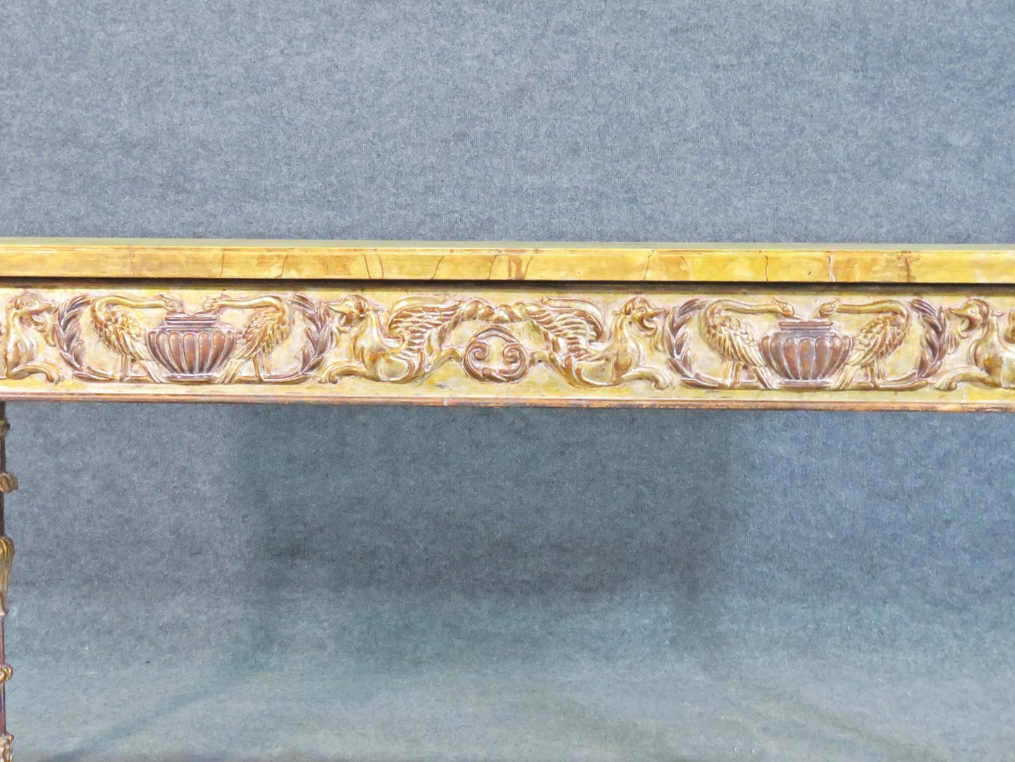 Faux Marble Paint Decorated Console Table in the French Louis XVI Manner