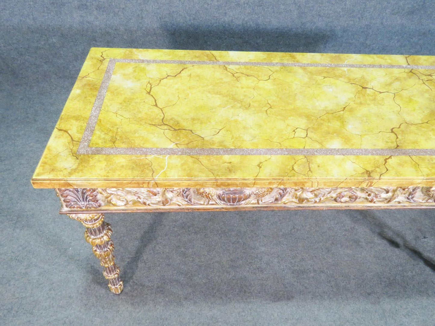 Faux Marble Paint Decorated Console Table in the French Louis XVI Manner