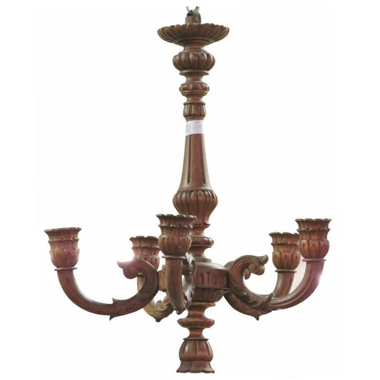 Antique Carved Walnut Chandelier