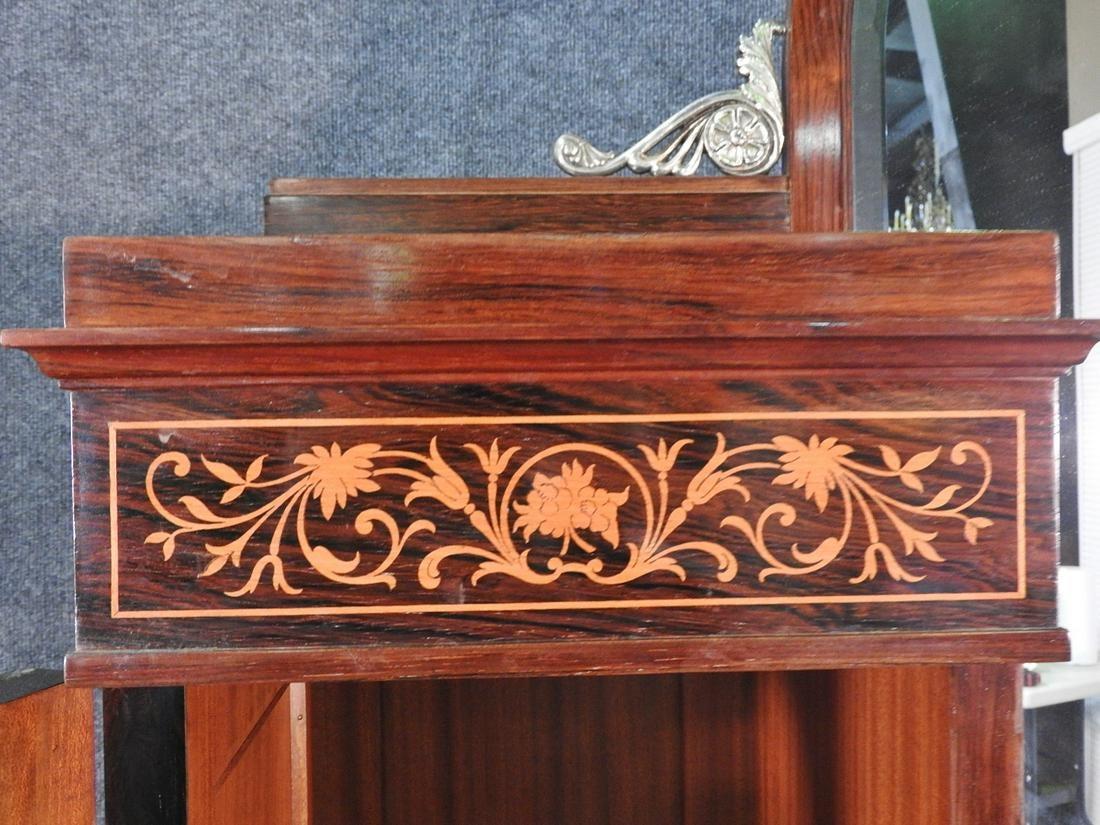 Monumental French Inlaid Rosewood Bronze Figured Vitrine China Cabinet