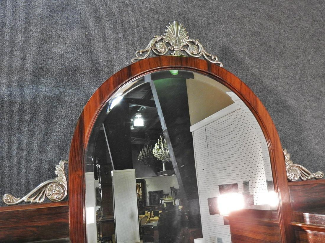 Monumental French Inlaid Rosewood Bronze Figured Vitrine China Cabinet