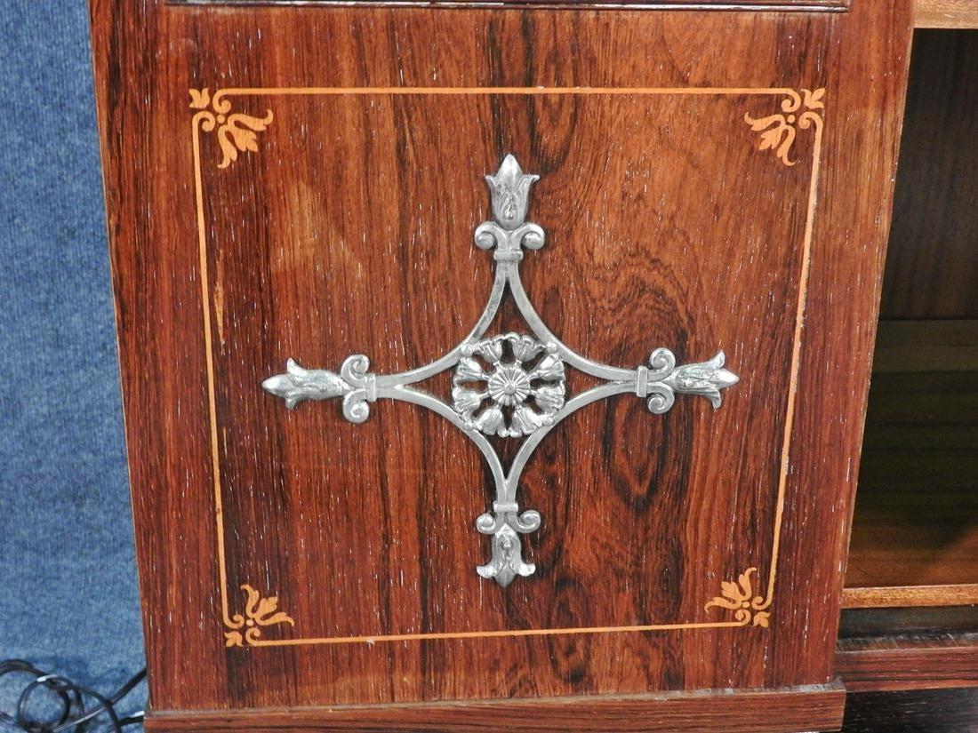 Monumental French Inlaid Rosewood Bronze Figured Vitrine China Cabinet