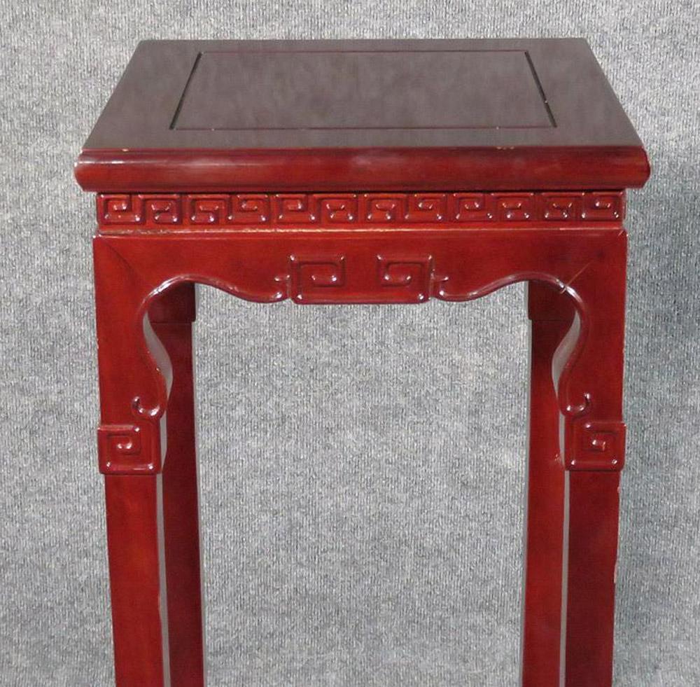 Chinese Carved Mahogany Plantstand Pedestal, C1920