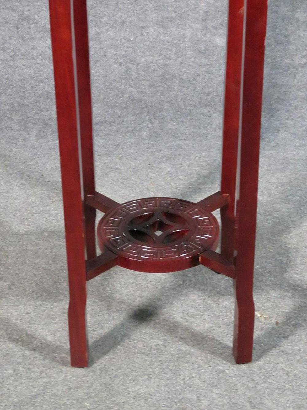 Chinese Carved Mahogany Plantstand Pedestal, C1920