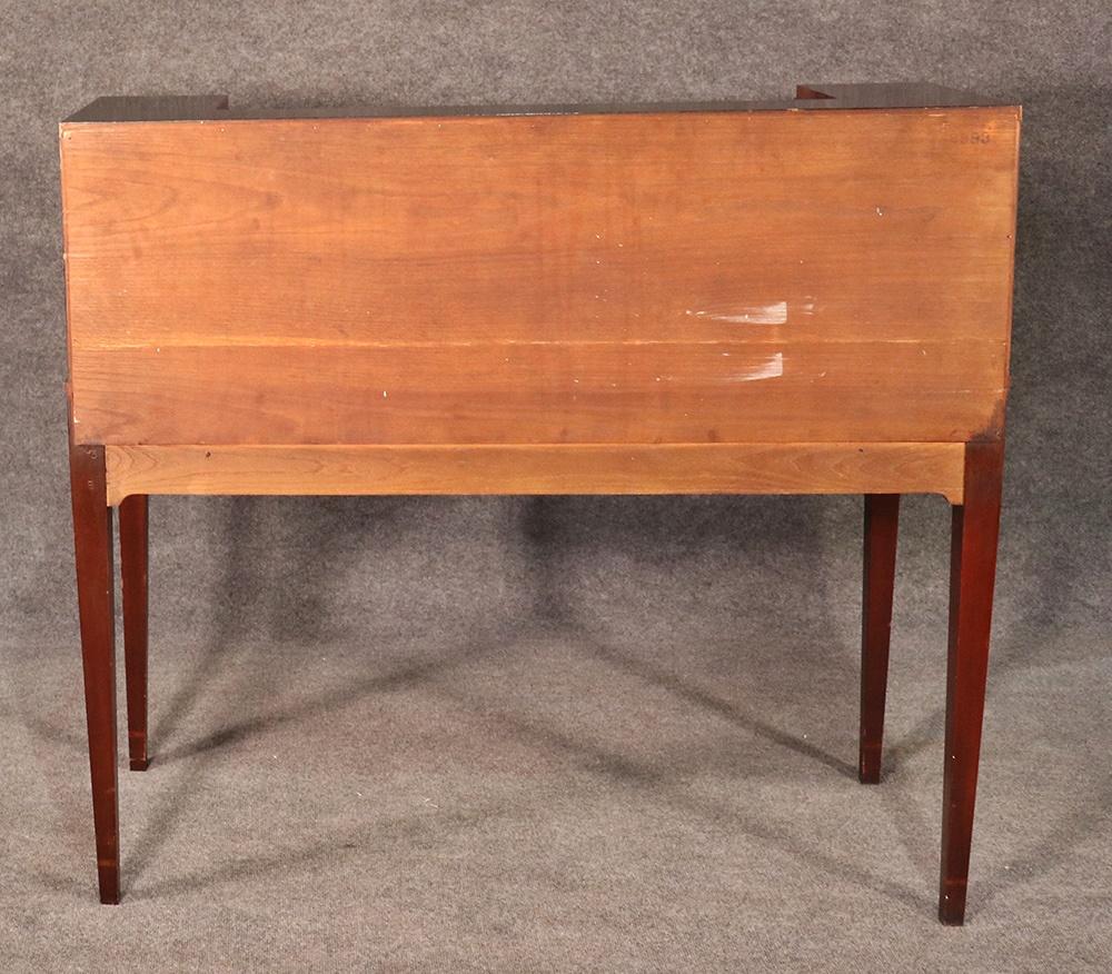 Hepplewhite Sheraton Style Inlaid Mahogany Tambour Writing Desk