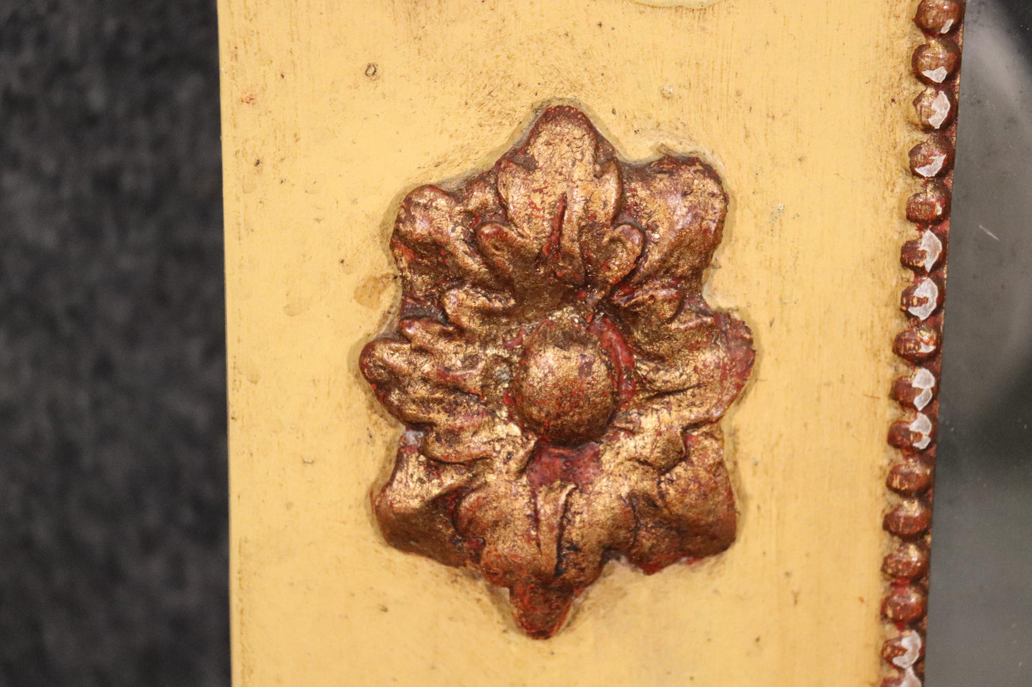 Creme Paint Decorated Gilded French Louis XV Wall Mirror