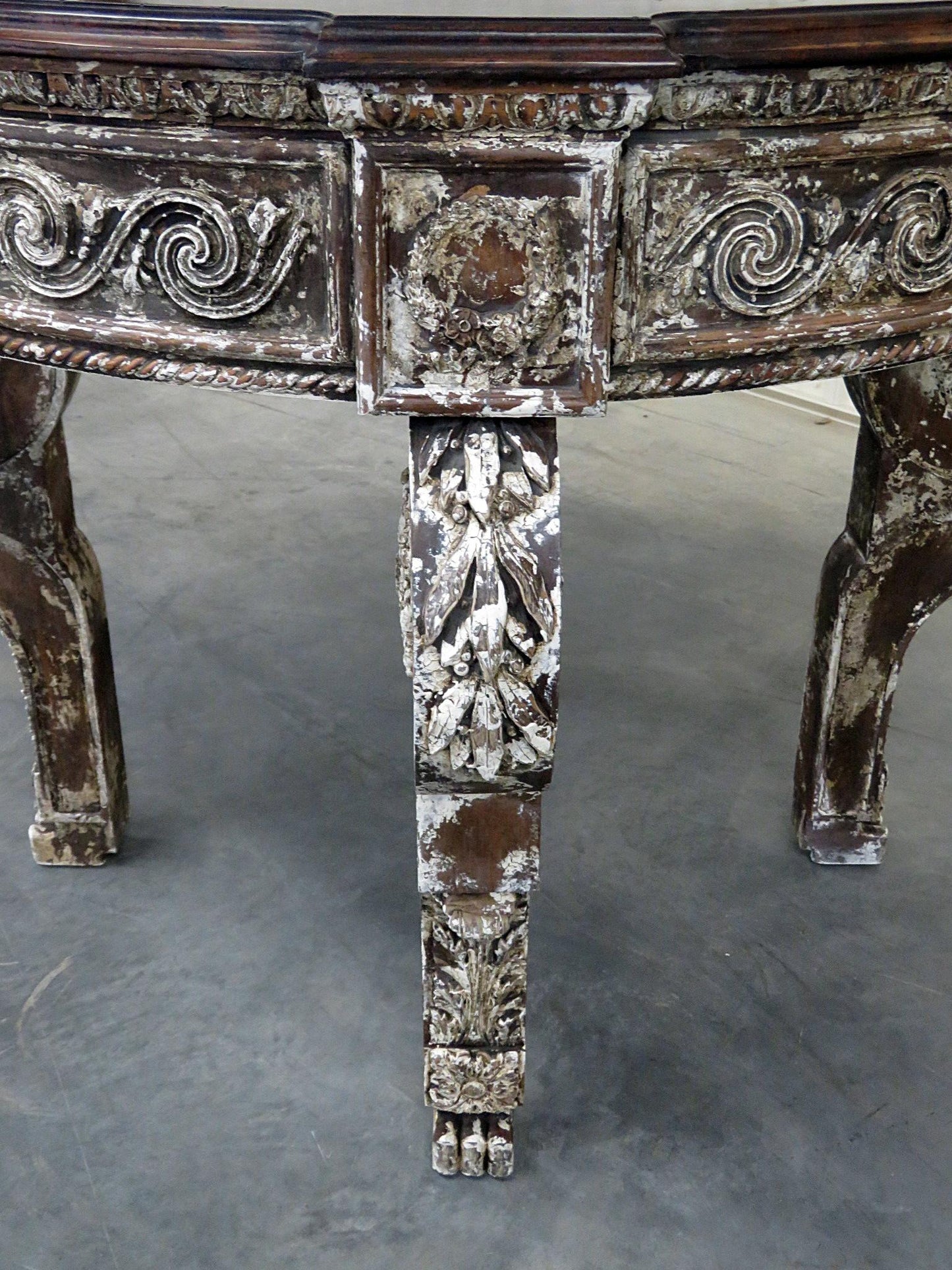 Distress Paint Decorated Swedish Napoleonic Style Center Table