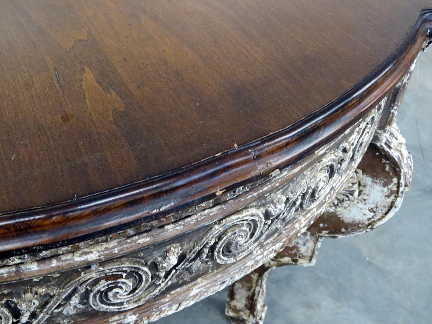 Distress Paint Decorated Swedish Napoleonic Style Center Table