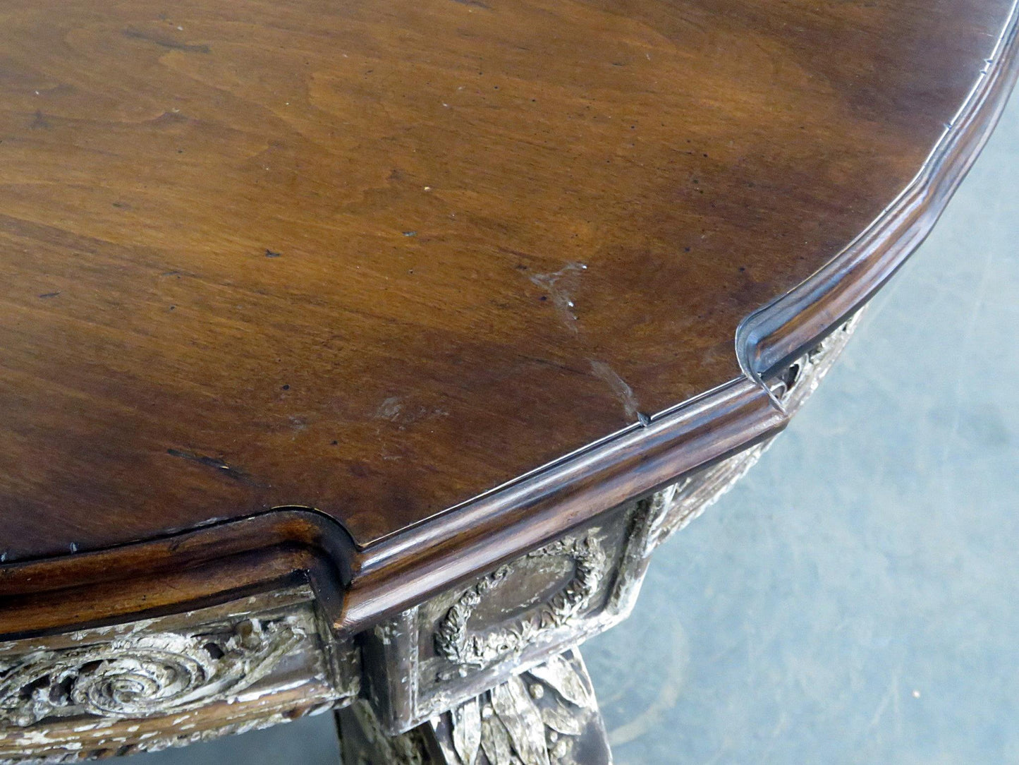 Distress Paint Decorated Swedish Napoleonic Style Center Table