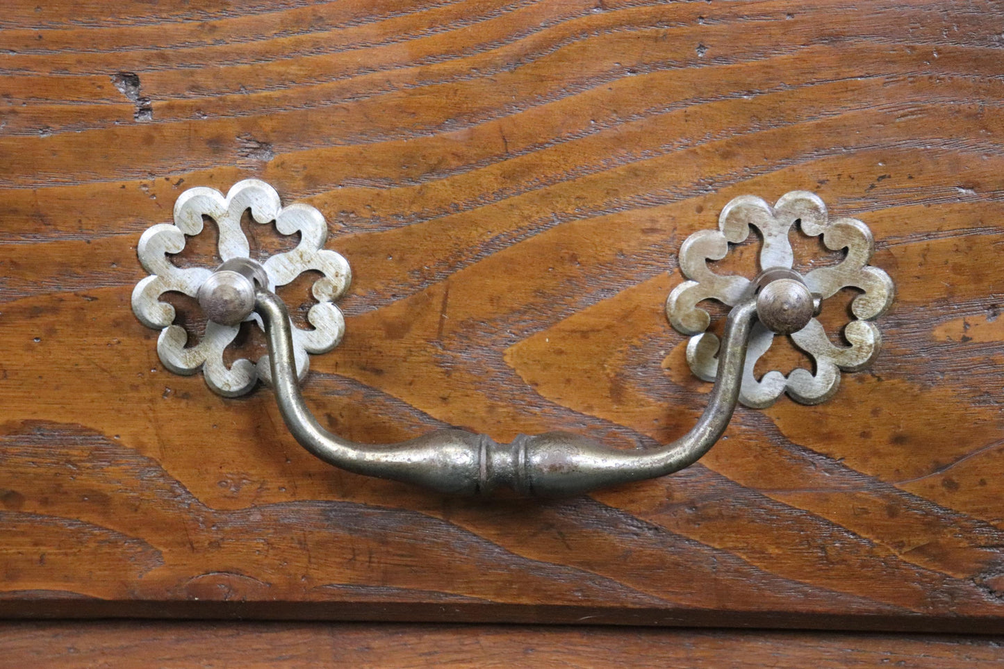 Carved Floral Back 18th Century Country French Carved Walnut Writing Desk