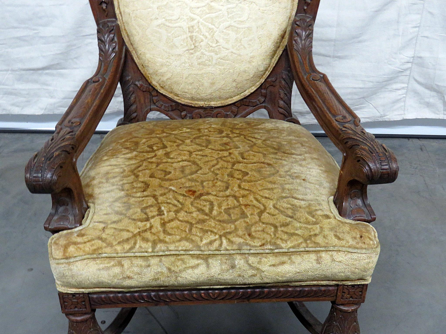 Renaissance Style Oak Throne Chair Attributed to Horner