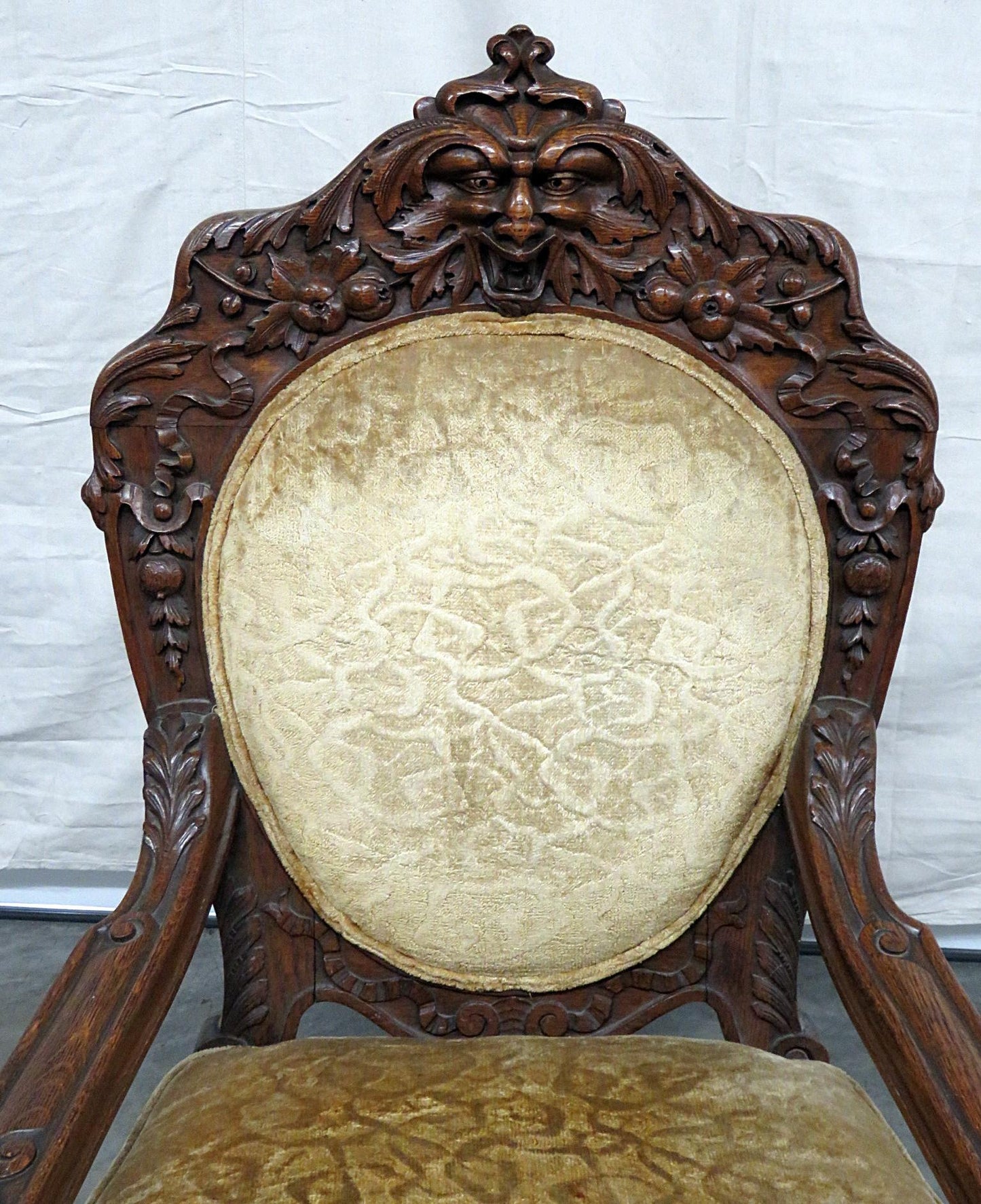 Renaissance Style Oak Throne Chair Attributed to Horner