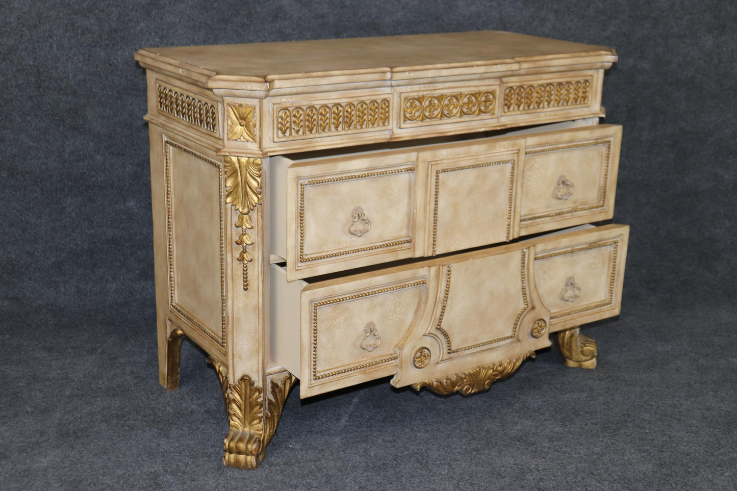 Italian Renaissance Style Paint Decorated and Gilt Commode