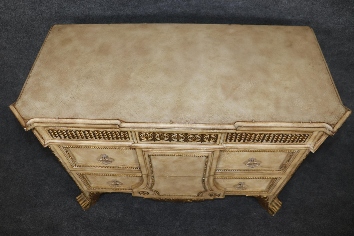 Italian Renaissance Style Paint Decorated and Gilt Commode