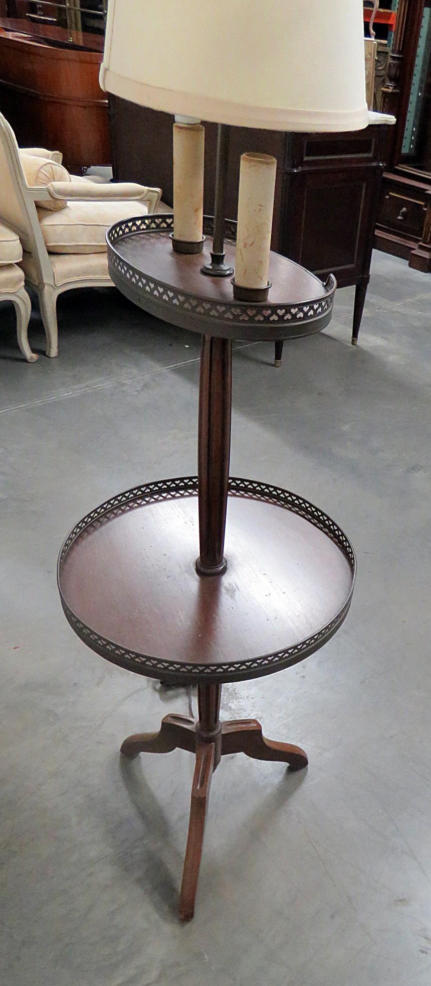 Antique 2-Tier Lamp Table