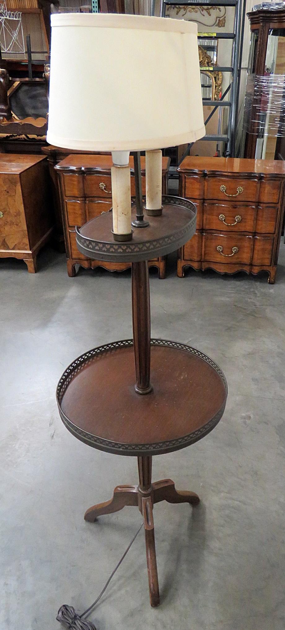 Antique 2-Tier Lamp Table