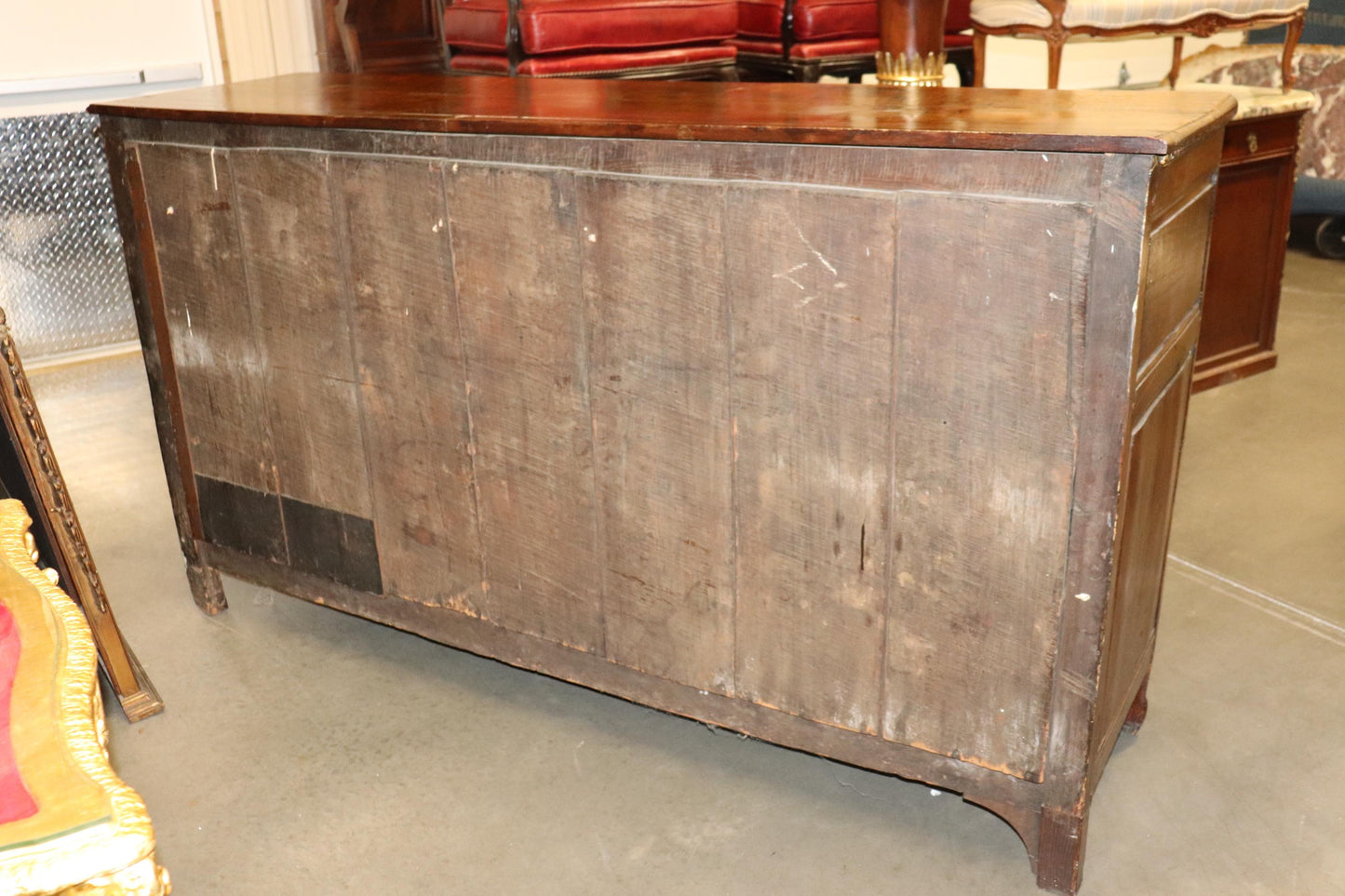 Antique 1770s Era Country French Solid Walnut Carved Sideboard Buffet