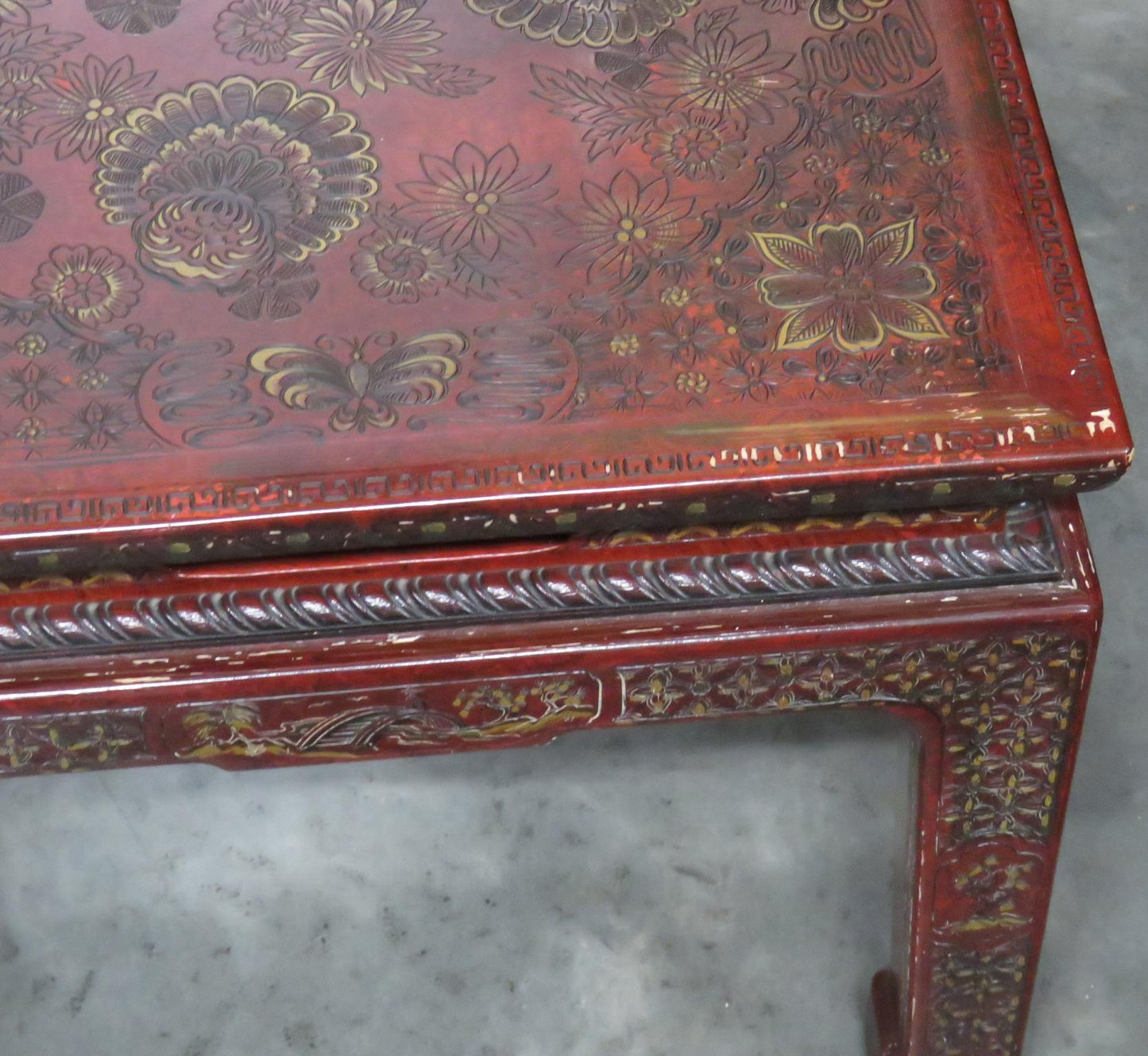 Pair of John Widdicomb Coromandel Lacquer Carved Chinoiserie End Side Tables