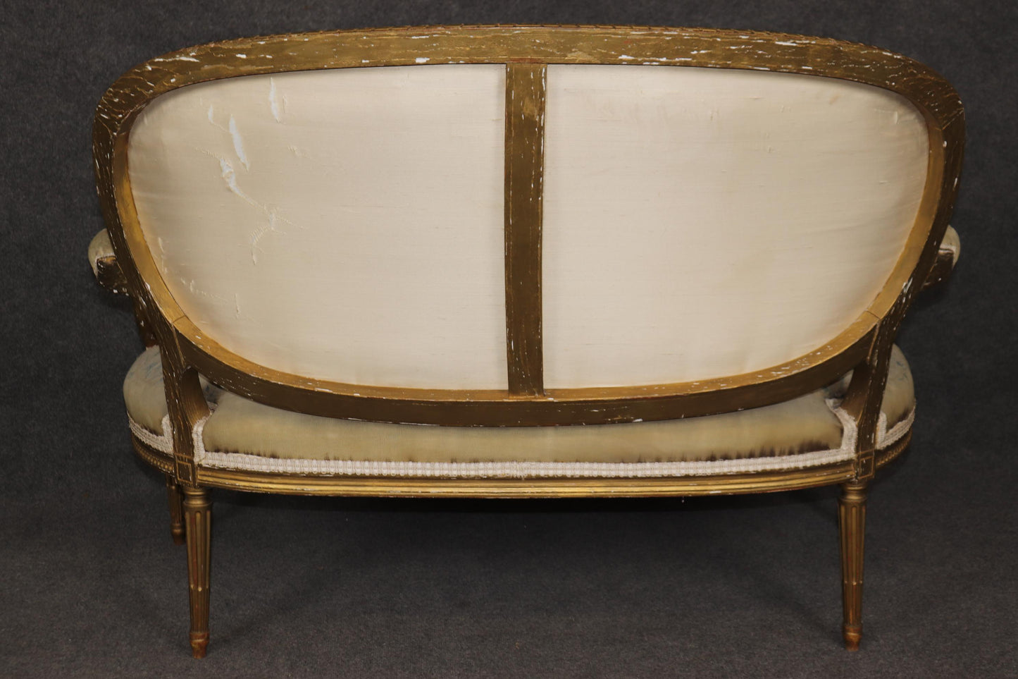 Fine Quality Giltwood Aubusson Upholstered French Louis XVI Style Settee