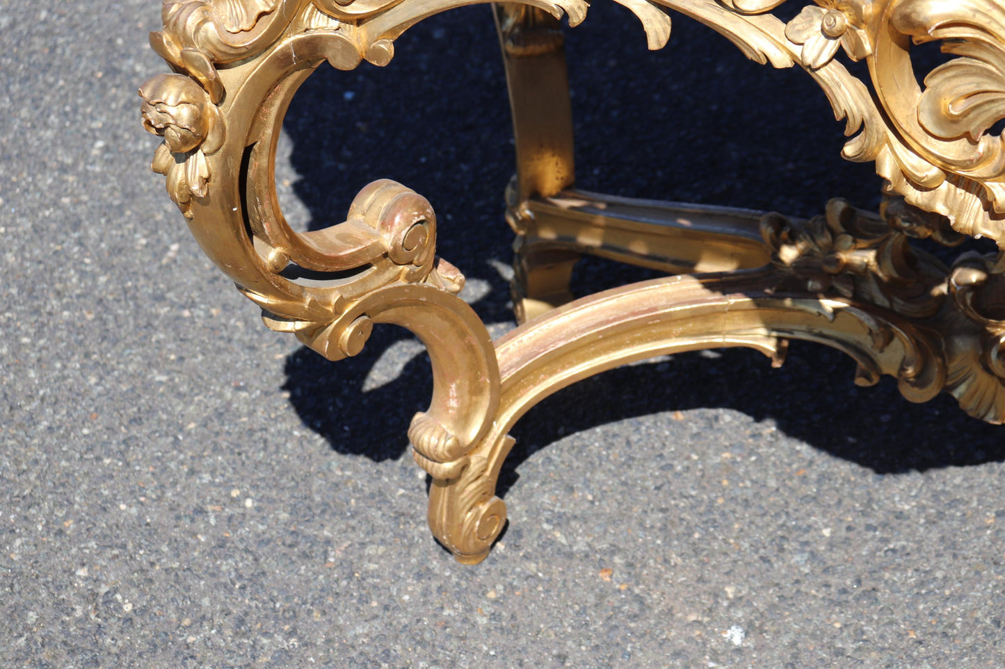 Fine Water-Gilded Rouge Marble Top Louis XV Rococo Center Table Circa 1900