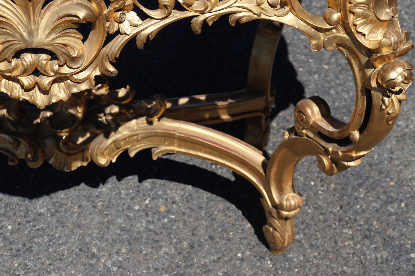 Fine Water-Gilded Rouge Marble Top Louis XV Rococo Center Table Circa 1900