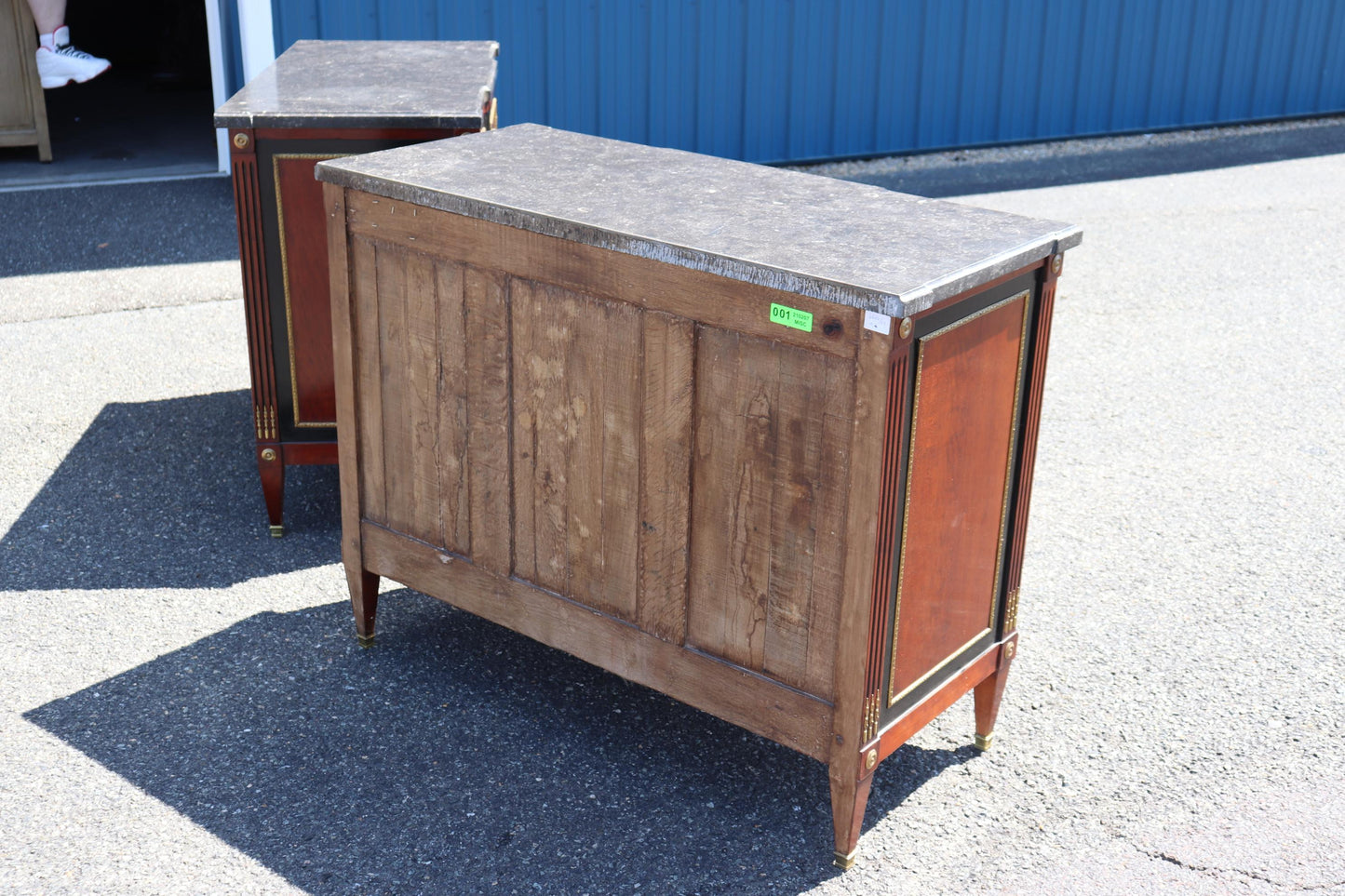 Pair Hand-Made Custom French Bronze Mounted Cherry and Ebonized Commodes