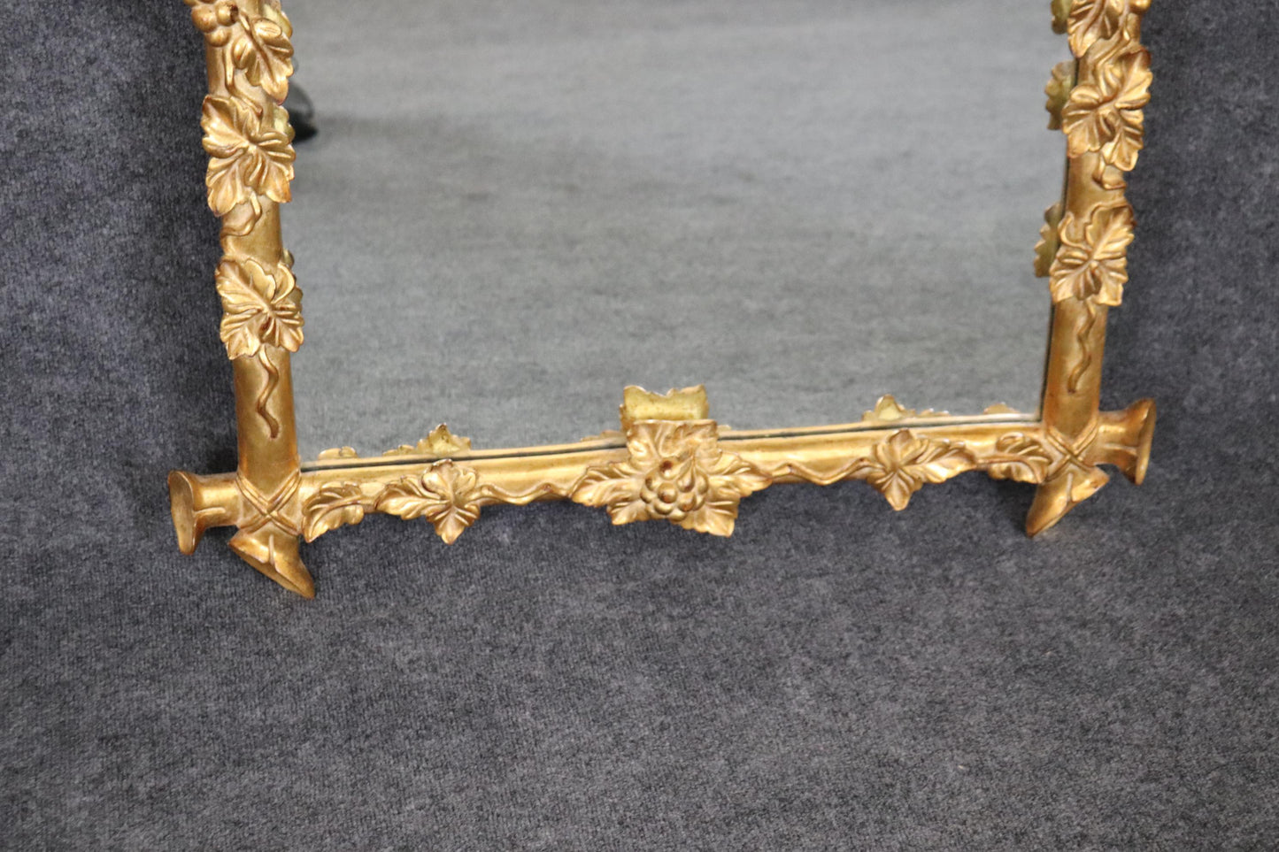 Pair Harrison & Gil "Dauphine" Gilded Carved Wood Faux Bois and Grapes Mirrors