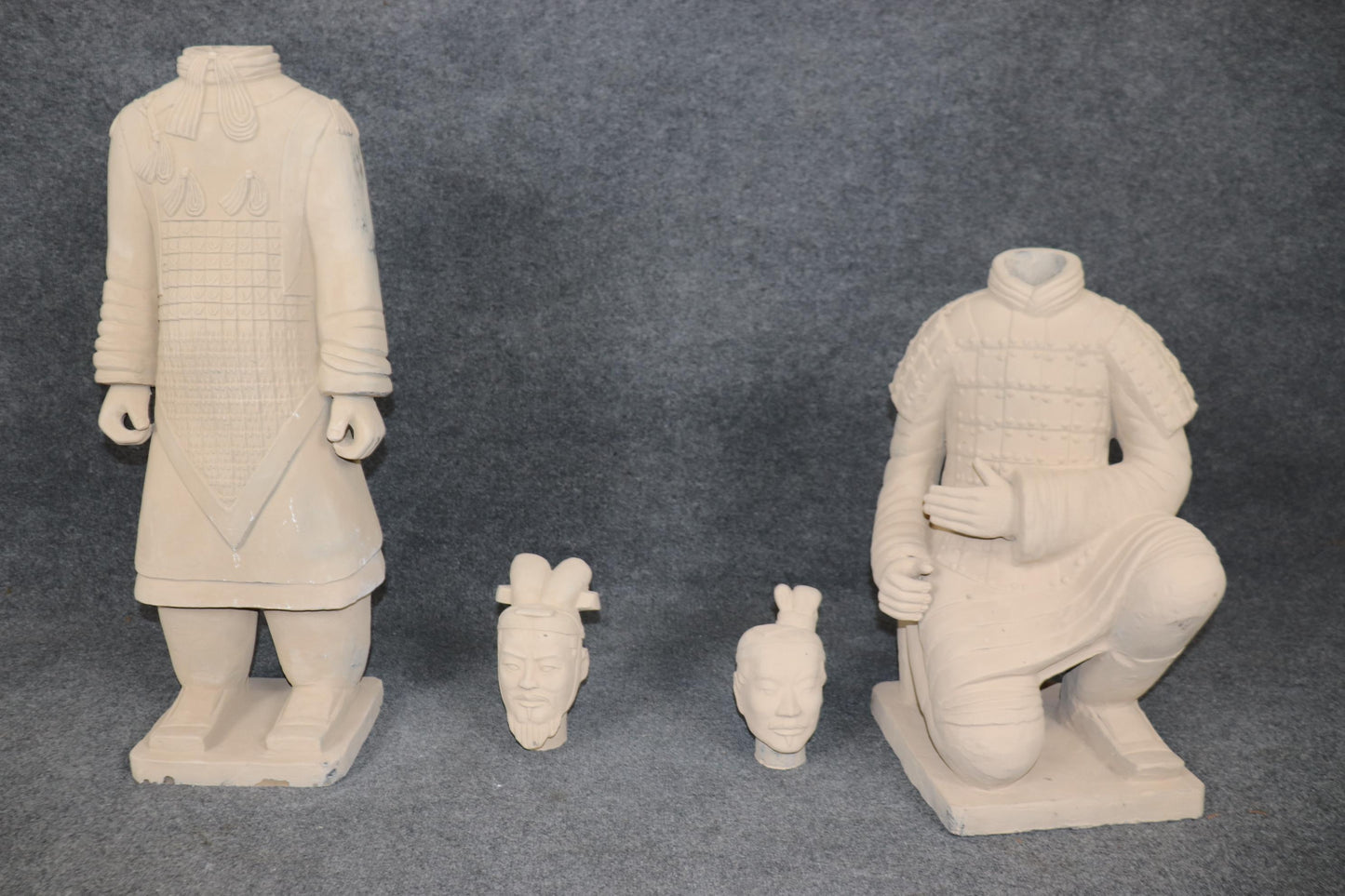 Pair of Terra Cotta Chinese Warrior Sculptures Qin Shi Replicas