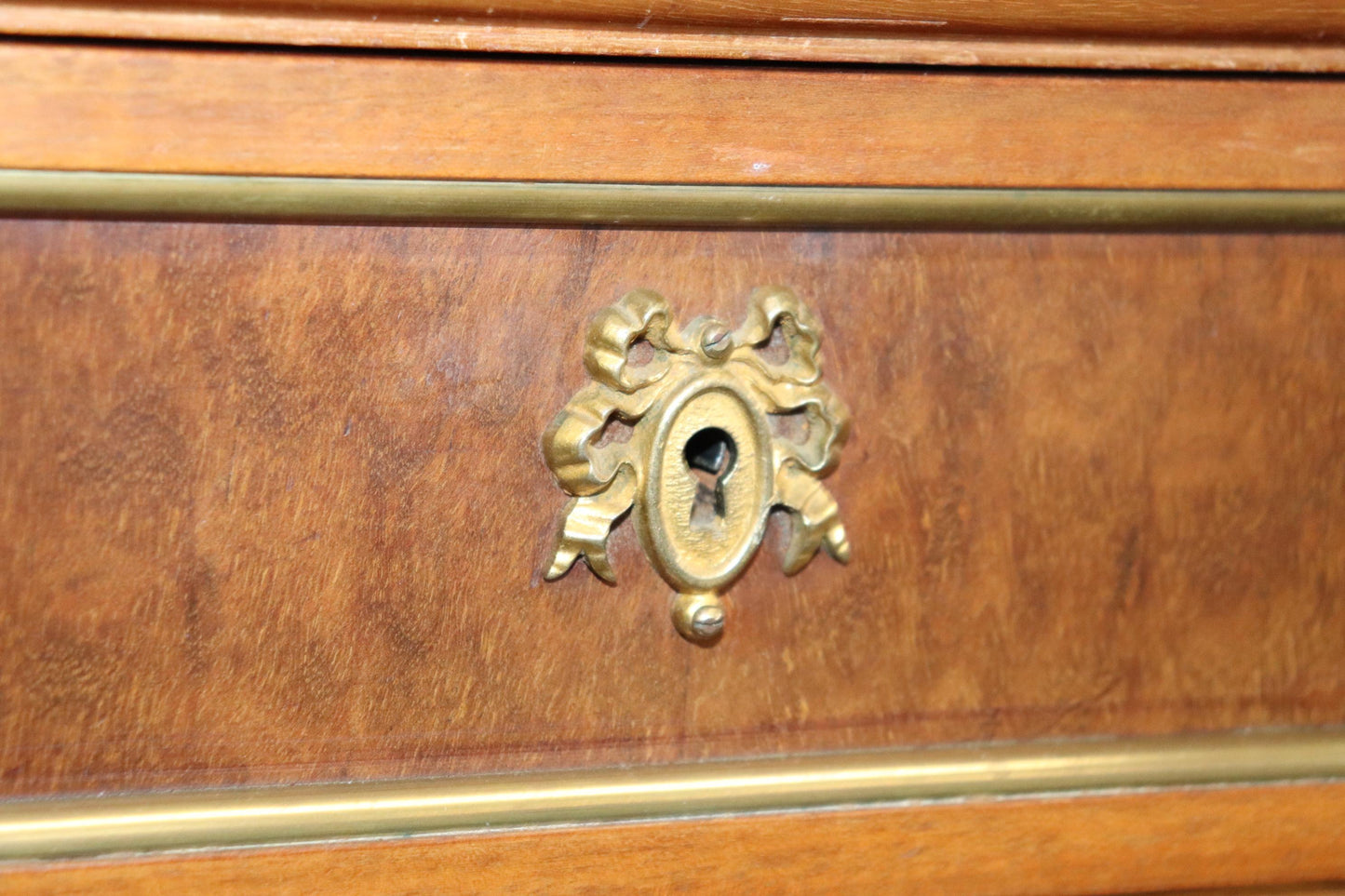 Fine Signed Walnut Maison Jansen Brass Trimmed Marble Top Directoire Sideboard