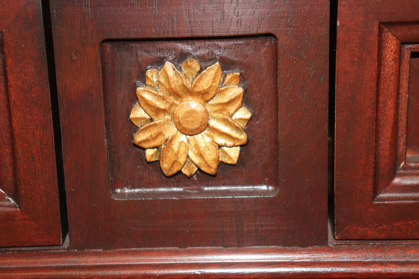 Custom-Made Mahogany Carved French Directoire Style Gilded Sideboard Buffet