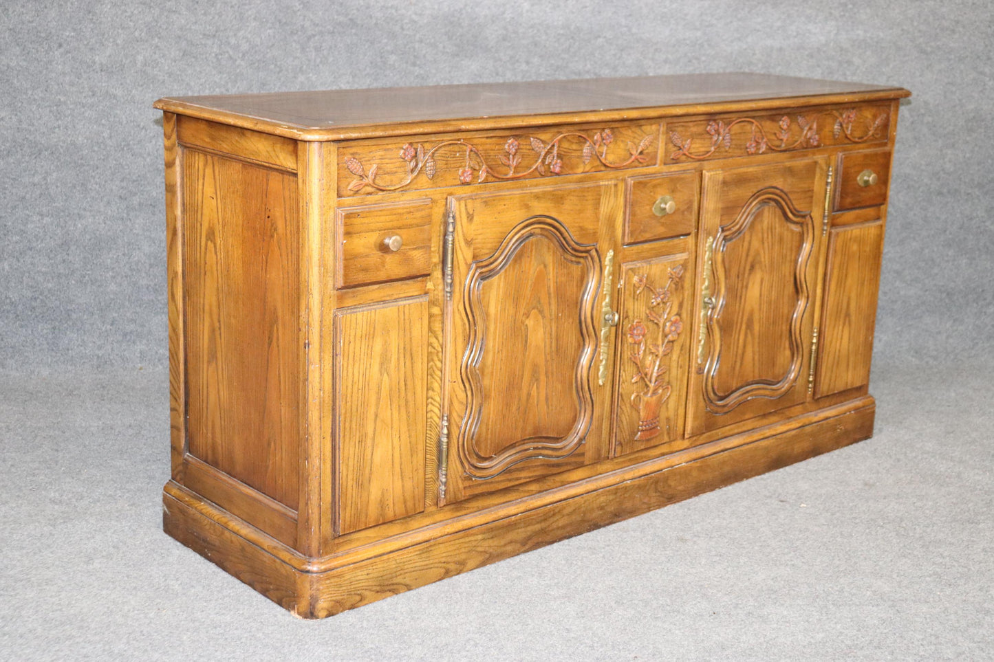 Milling Road by Baker Furniture Country French Oak Sideboard Buffet, circa 1980